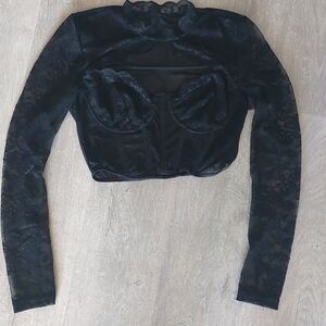 Cut out front lace top